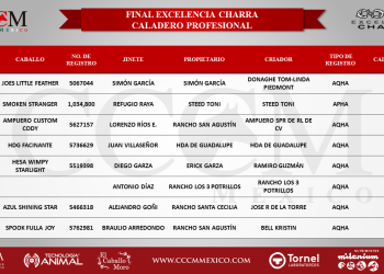 Resultados finales de los Seriales de Calas y Colas AQHA-Excelencia Charra 2019