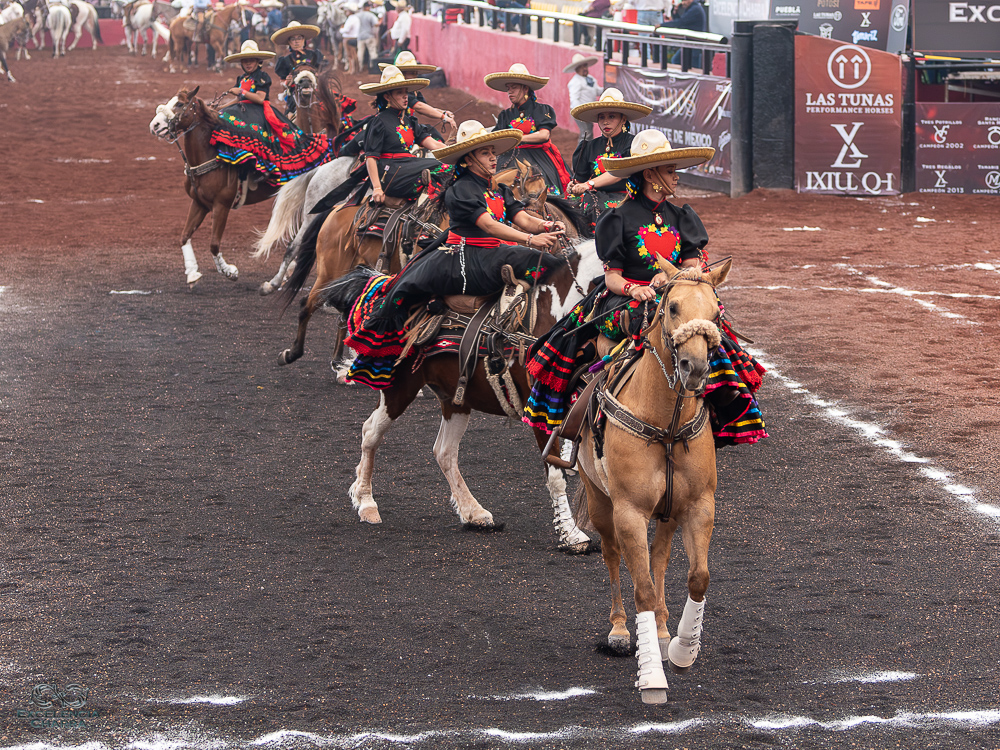 Bonita ejecución de la escaramuza mexiquense Charra del Contadero